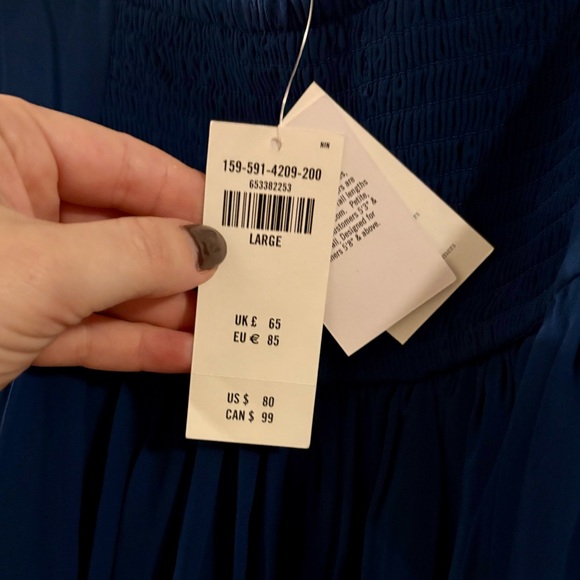 Abercrombie Long-Sleeve Ruched Babydoll Mini Dress in Blue - Picture 5 of 8